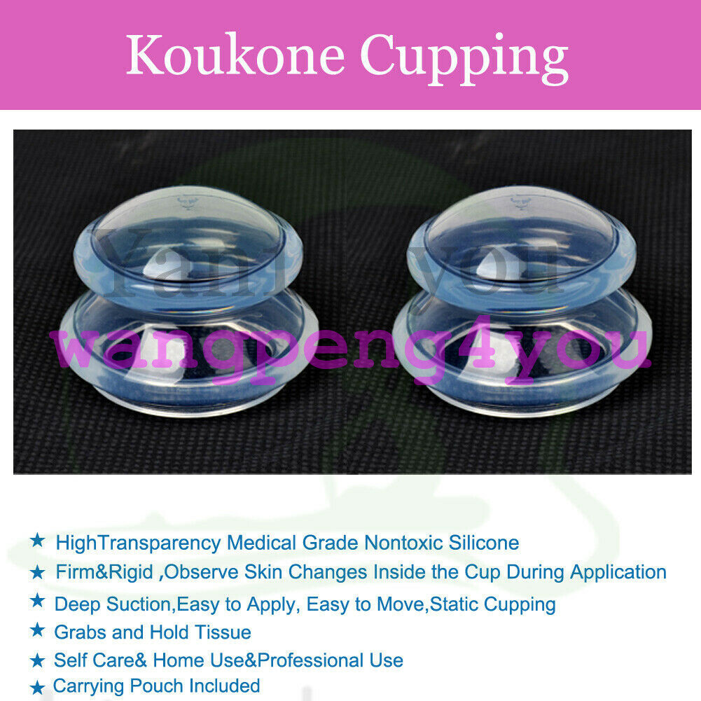 Koukone Silicone Massage Cupping THERAPY SET Cellulite Treatment Suction Jar