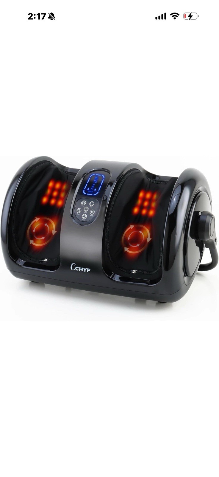 CCHYF Shiatsu Foot Calf Massager Heat Compression Kneading Pain Relief No Box