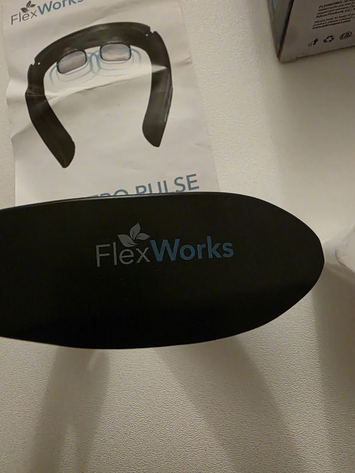 FlexWorks Electro Pulse Neck Massager, Muscle Pulse Stimulation, Portable, Black