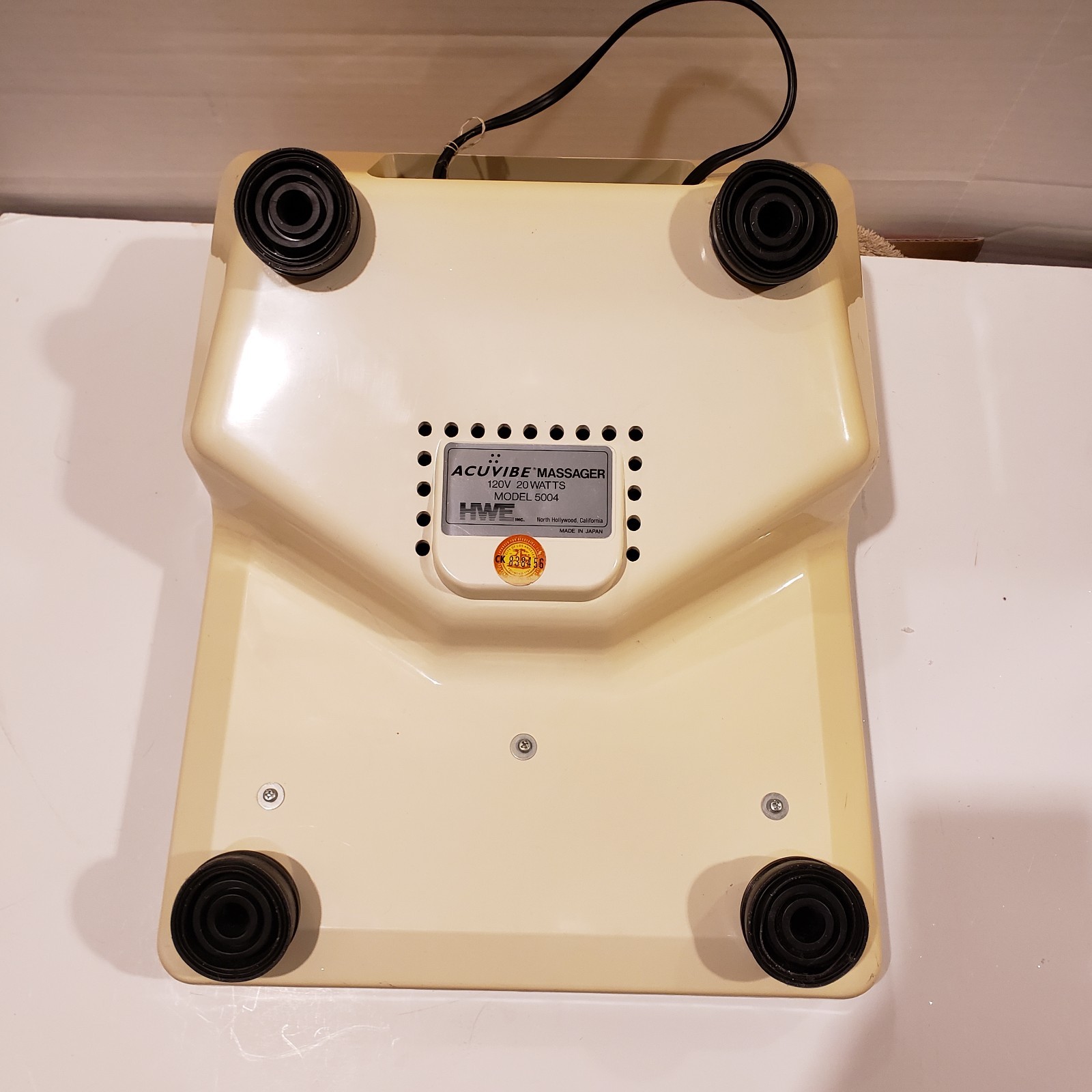 Acuvibe Vibrating Foot Feet Massager Model 5004 Adjustable Speed ~ Tested Works!