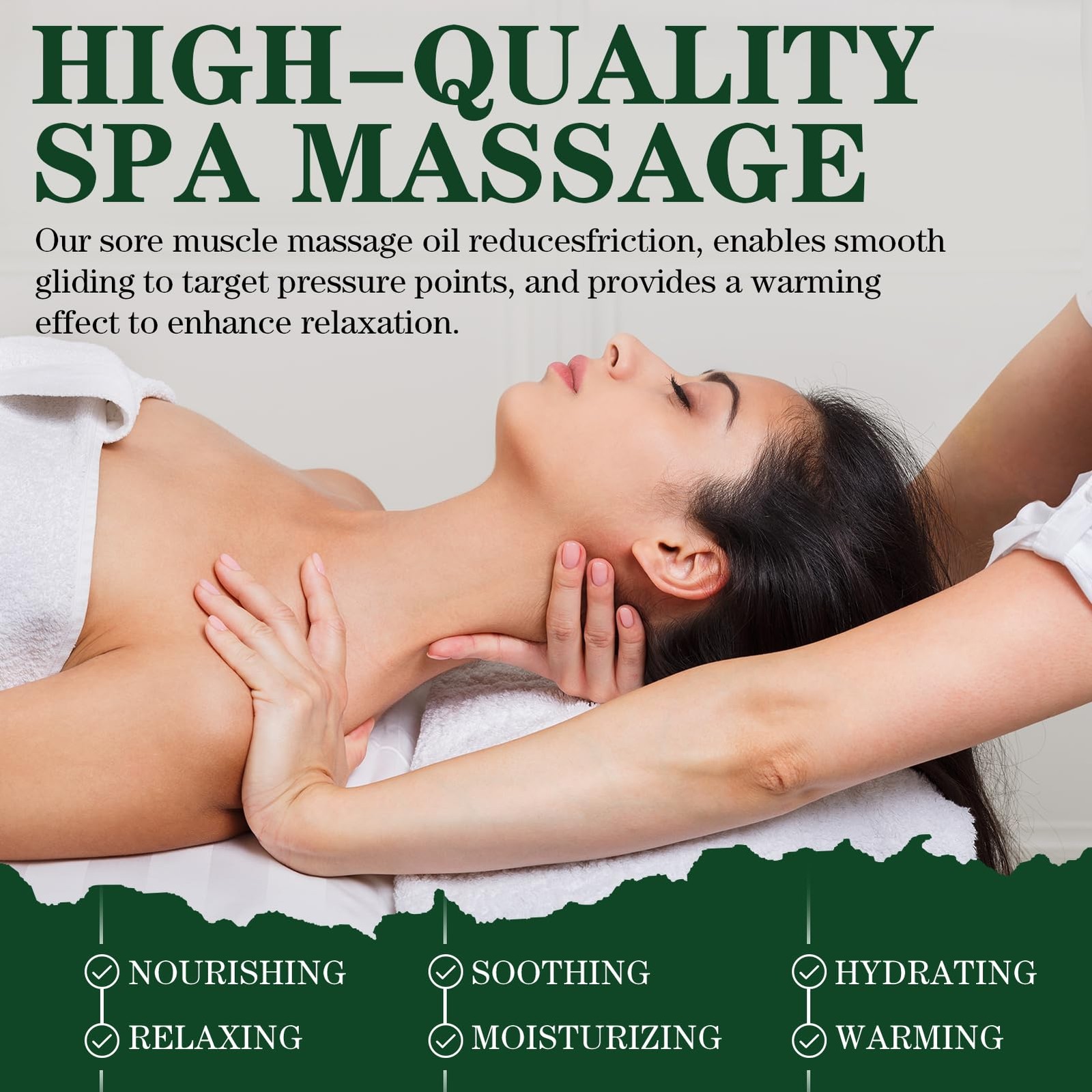 Sore Muscle Massage Oil for Massage Therapy, 8 FL OZ Natural Body Massage Oil…