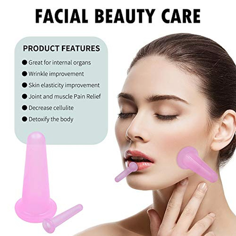 4 Pcs Silicone Facial Cupping Set Massage Cups for Face Body Neck AntiAging Tool