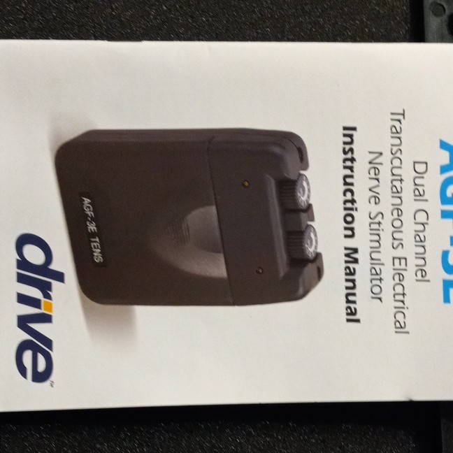TENS Unit (Drive AGF-3E), 2 Channel, 9 Volt, PAIN RELIEF, PT