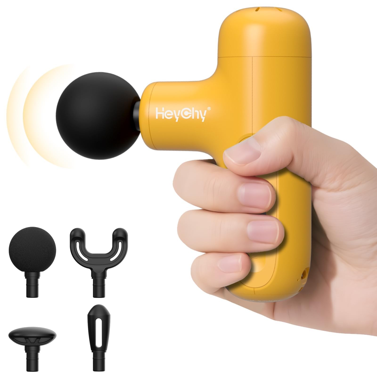 HEYCHY Super Mini Massage Gun Deep Tissue, Handheld Muscle mini, Yellow