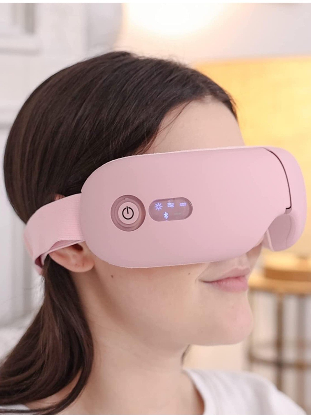 Therapeutic Heated Foldable Bluetooth Suede-Cushioned Wearable Eye Massager