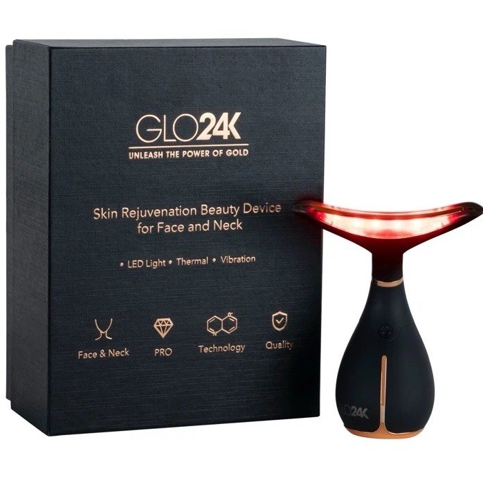 GLO24k Face & Neck LED Light Massager Anti-Aging, Lifting , Firm Authentic