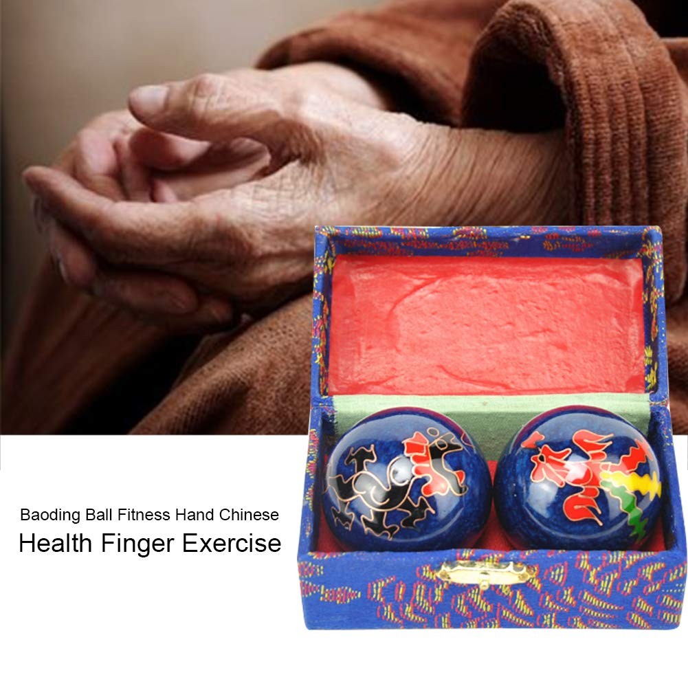 2Pcs Chinese Health Exercise Stress Baoding Balls, Meditation Massage Handbal…