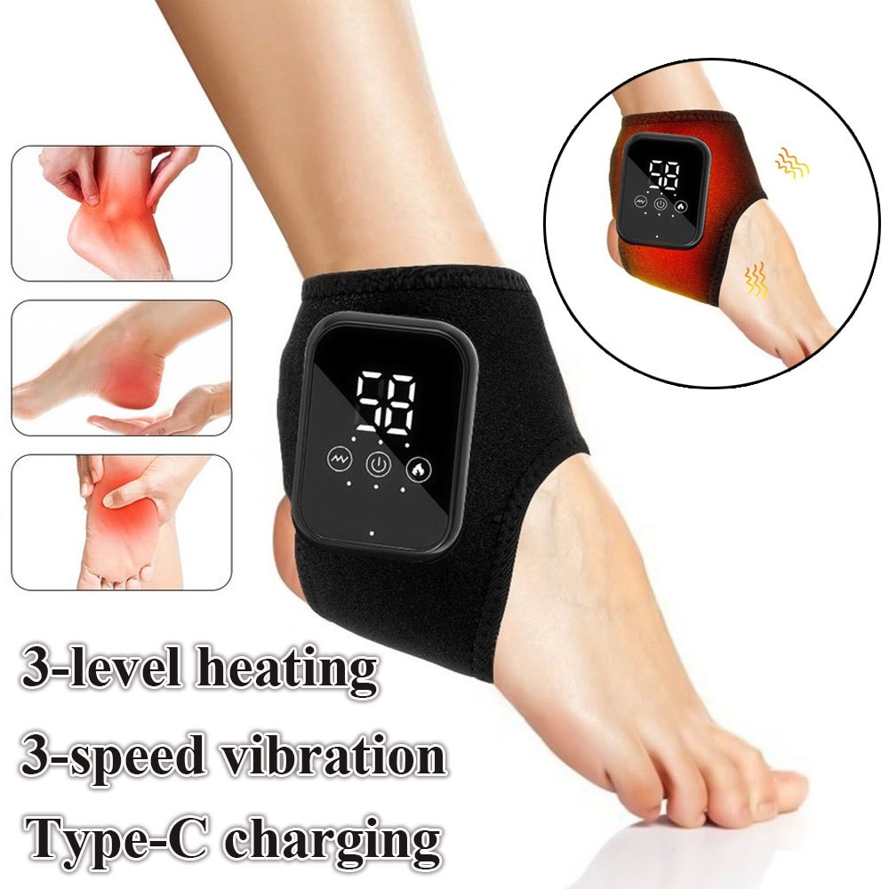 Electric Foot Ankle Massager 3-Mode Heating & Vibration for Pain Relief Massage