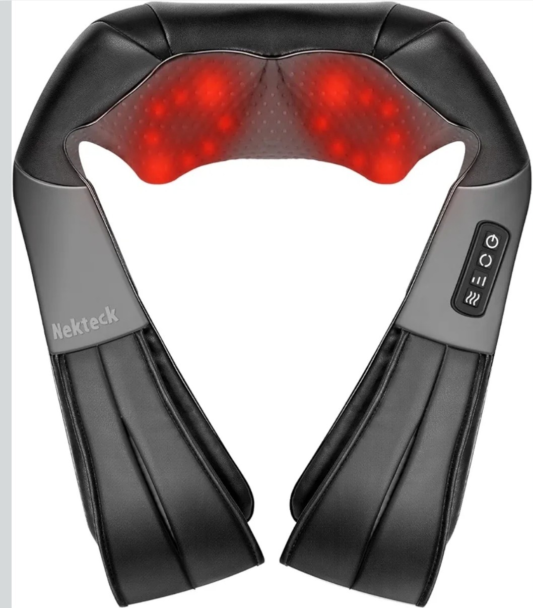 Nekteck Shiatsu Neck Massager for Pain Relief Deep Tissue with Heat, FSA…