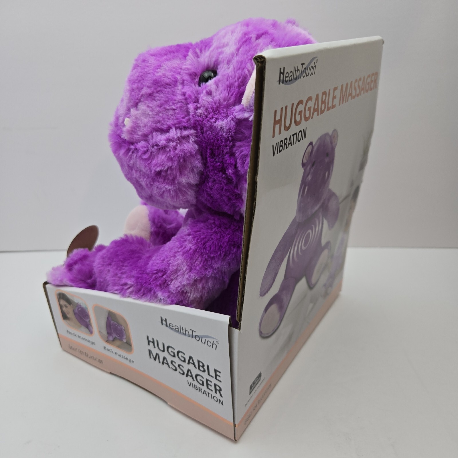 Health Touch Huggable Massager Hippo Plushy, Soothing Vibrations
