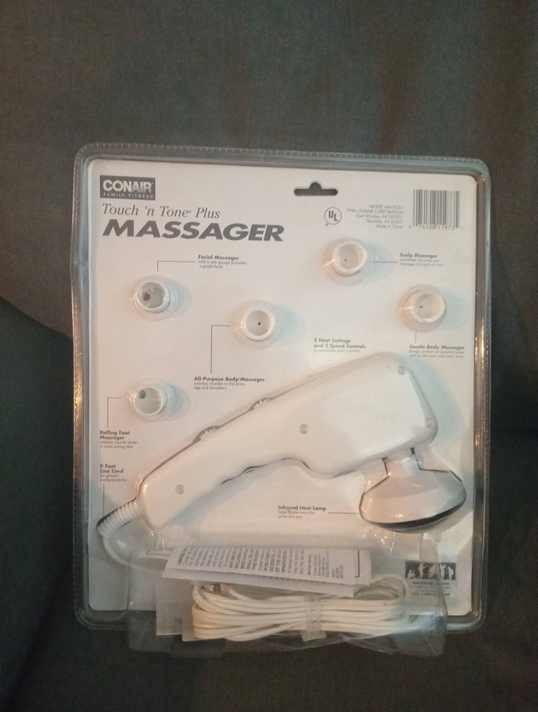 Vintage Conair Touch N Tone Plus Massager Model HM12CS1 Sealed