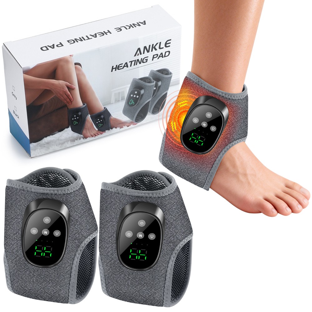 2x Electric Foot Ankle Massager Pain Relief 4 Heating Levels, 4 Vibration Modes