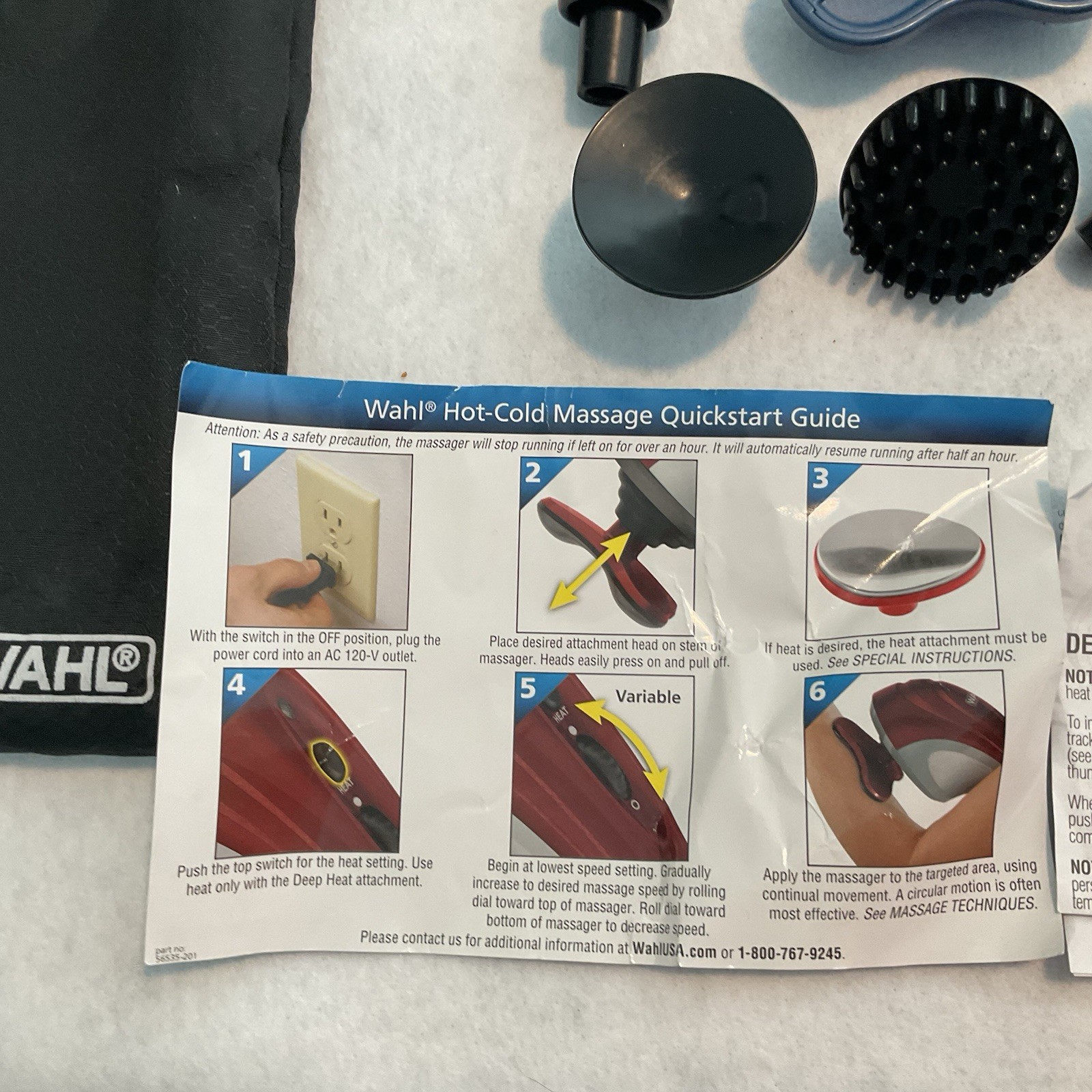 Wahl Hot Cold Deluxe Heat Therapy Electric Corded Massager 7 Attachments 4295A