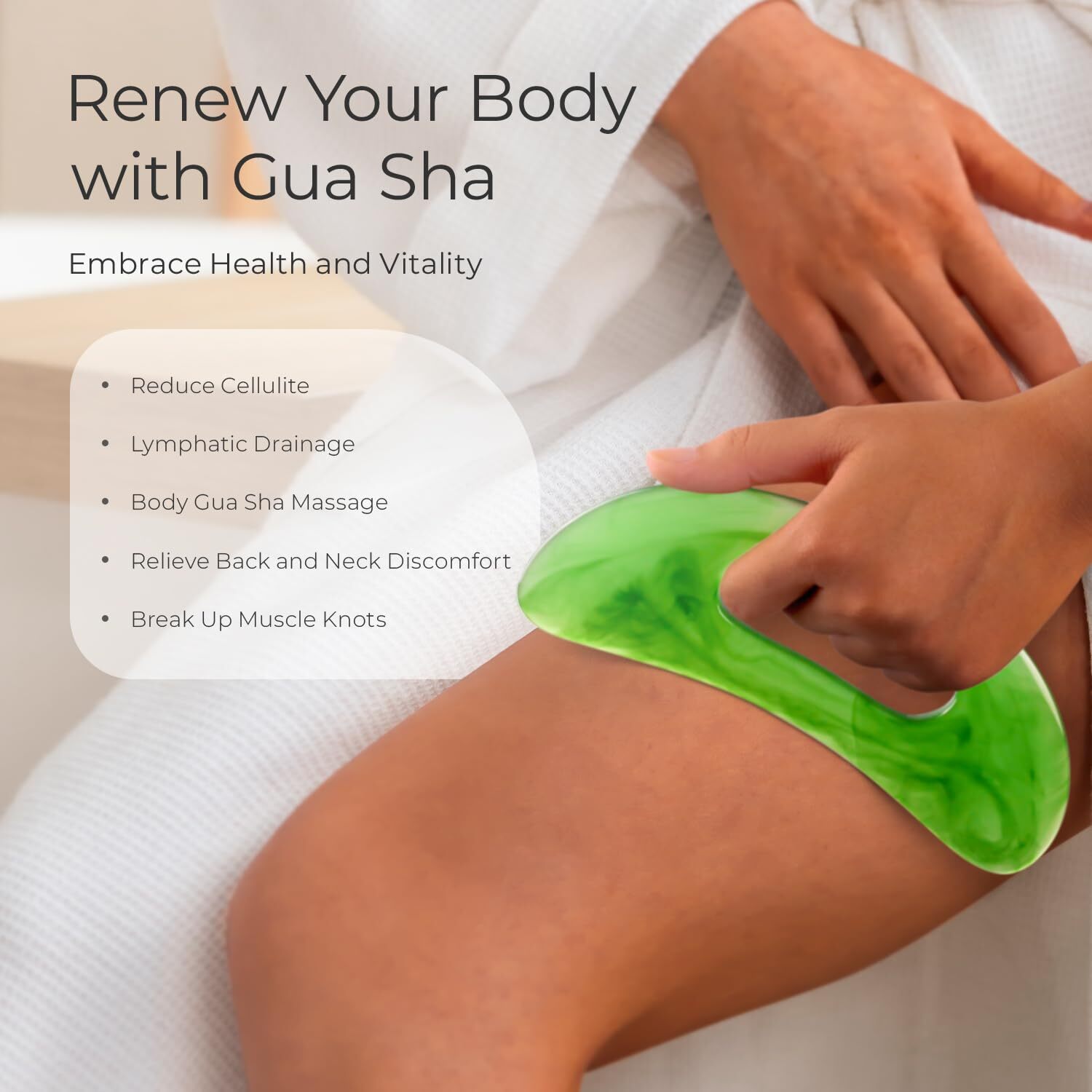 Gua Sha Massage Tool with Handle Guasha Scraping Tool for Back Neck Face Leg