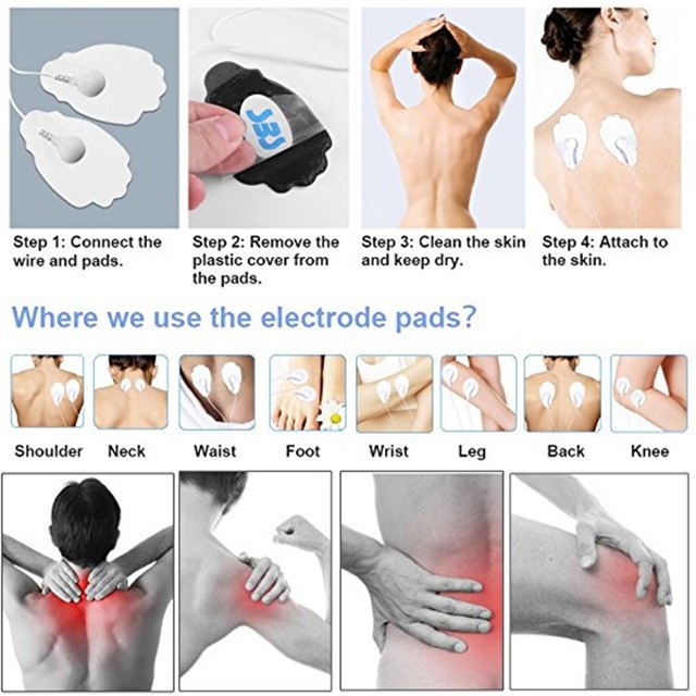 12/24 Pairs Self-Adhesive Electrode Replacement Pad Reusable Electronic Massager