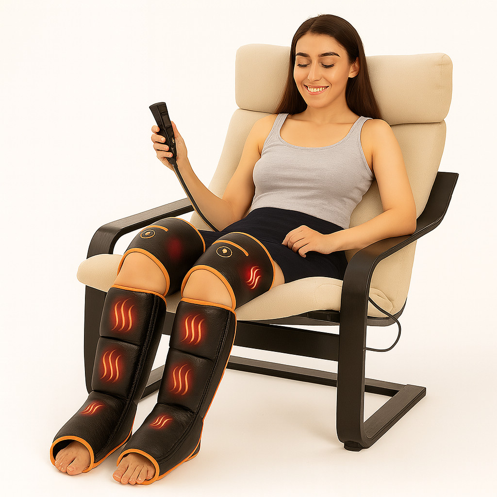 Leg Massager with Heat & Compression Foot Calf & Thigh Massage for Circulation
