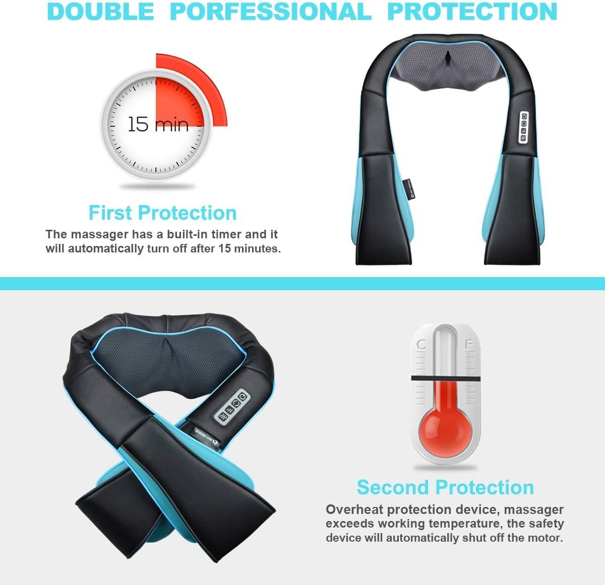 Portable Shiatsu Neck Massager with Soothing Heat – Ideal Gift for Stress Relief
