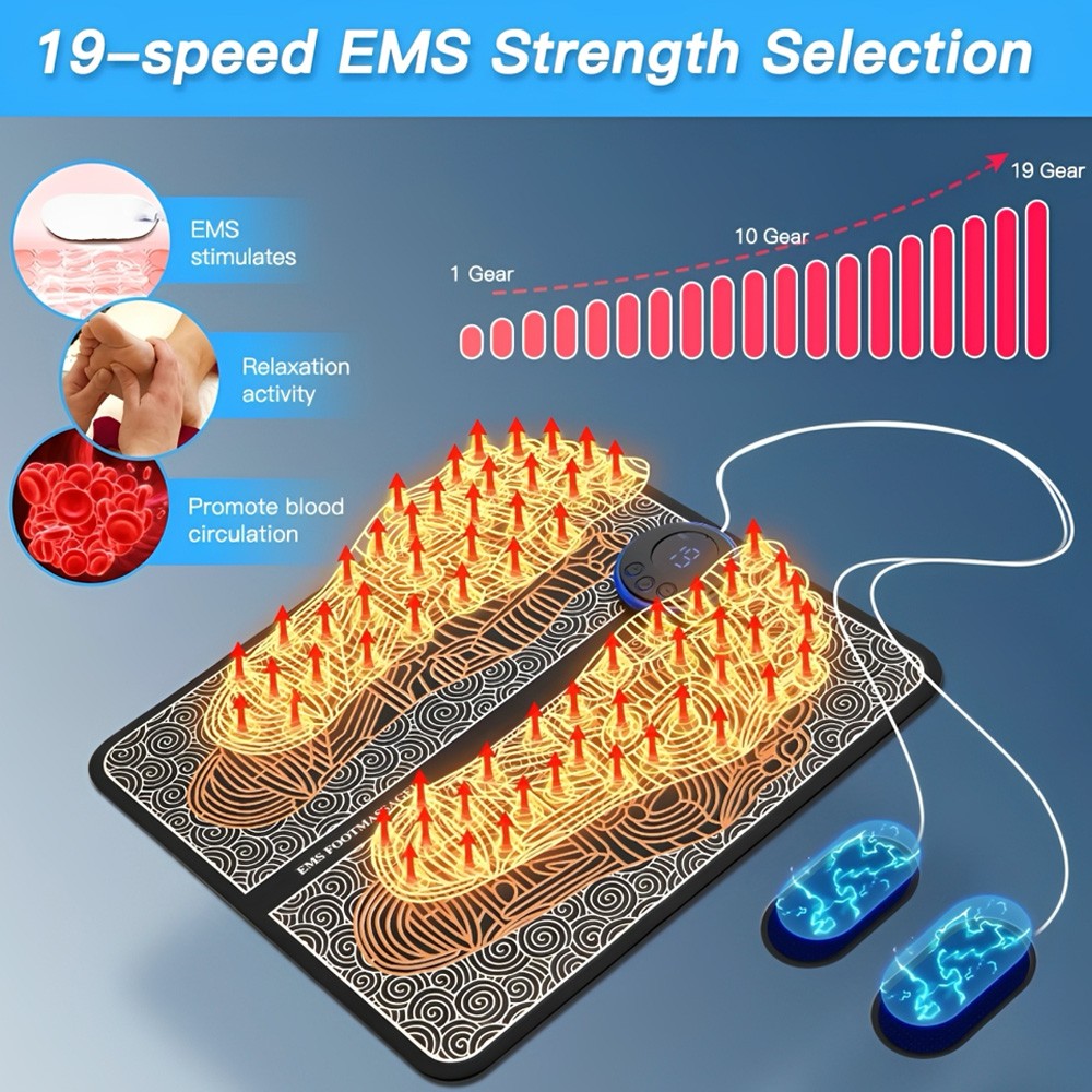 Electronic Nerve Stimulator EMS Foot Massage for Muscle Relax LCD Display Screen