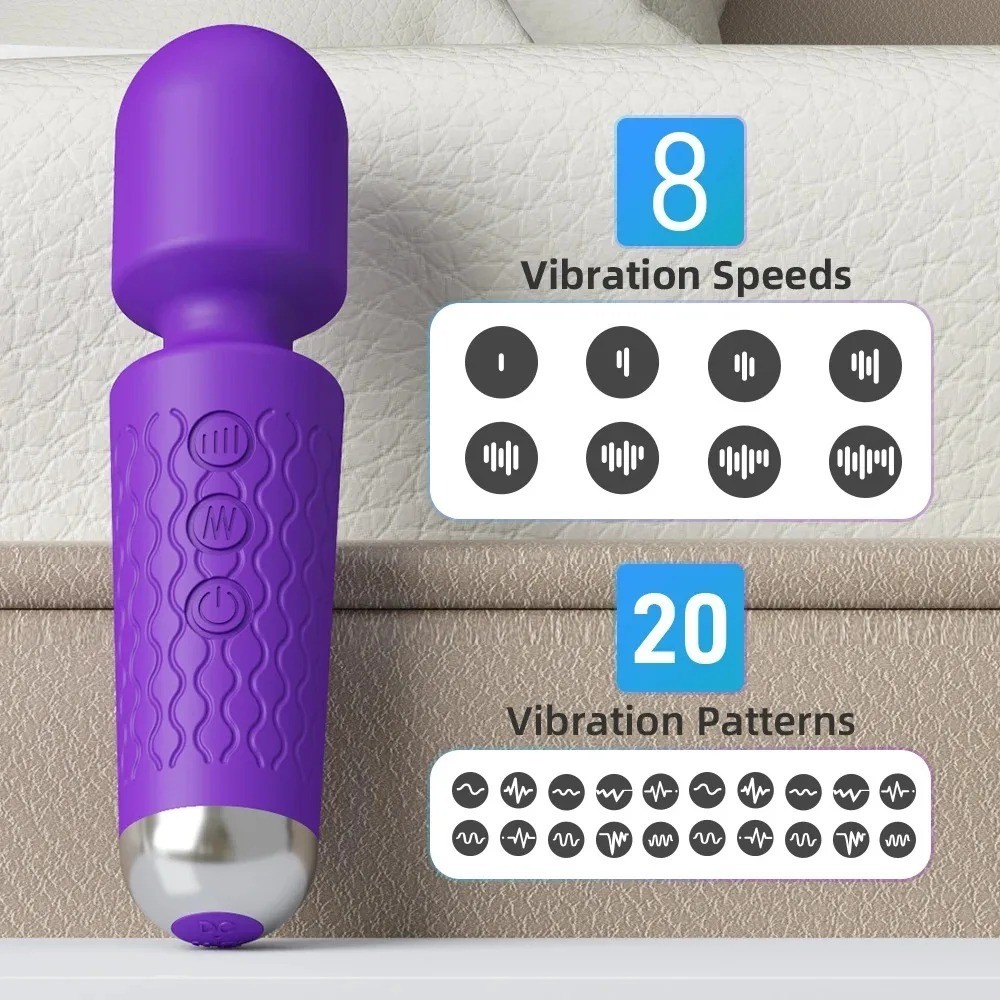 Rechargeable Handheld Massager Vibrator 5 colors 20 Speed Wand Massage Vibrating