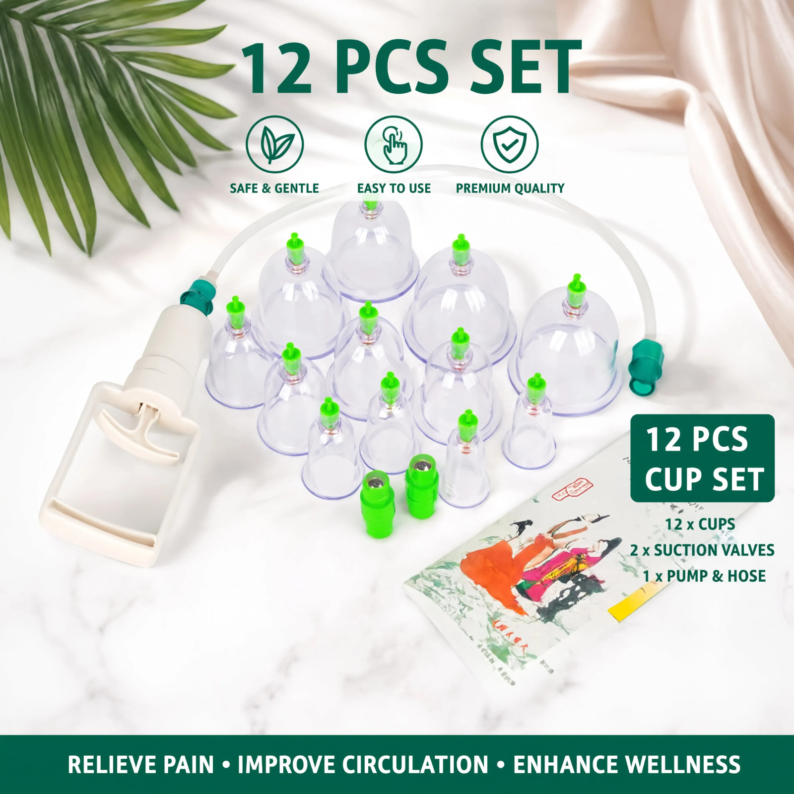 Vacuum Cupping Set Massage Suction Cups Meridian Therapy Anti Cellulite No Pain