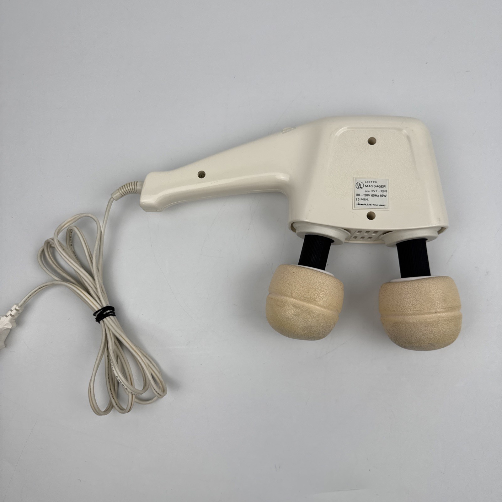 Hitachi HVT-350 Massager Dual Twin Heads Electric 2 Speed Vintage Works Japan