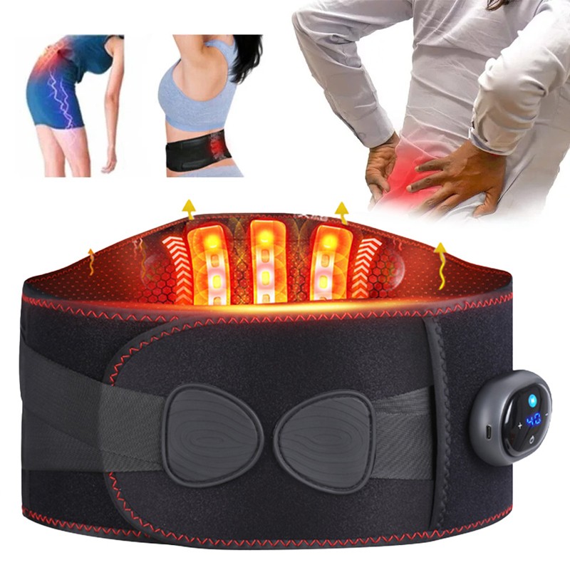 Electric Massage Belt Cordless Heated with Back Support Waist Vibration Massager