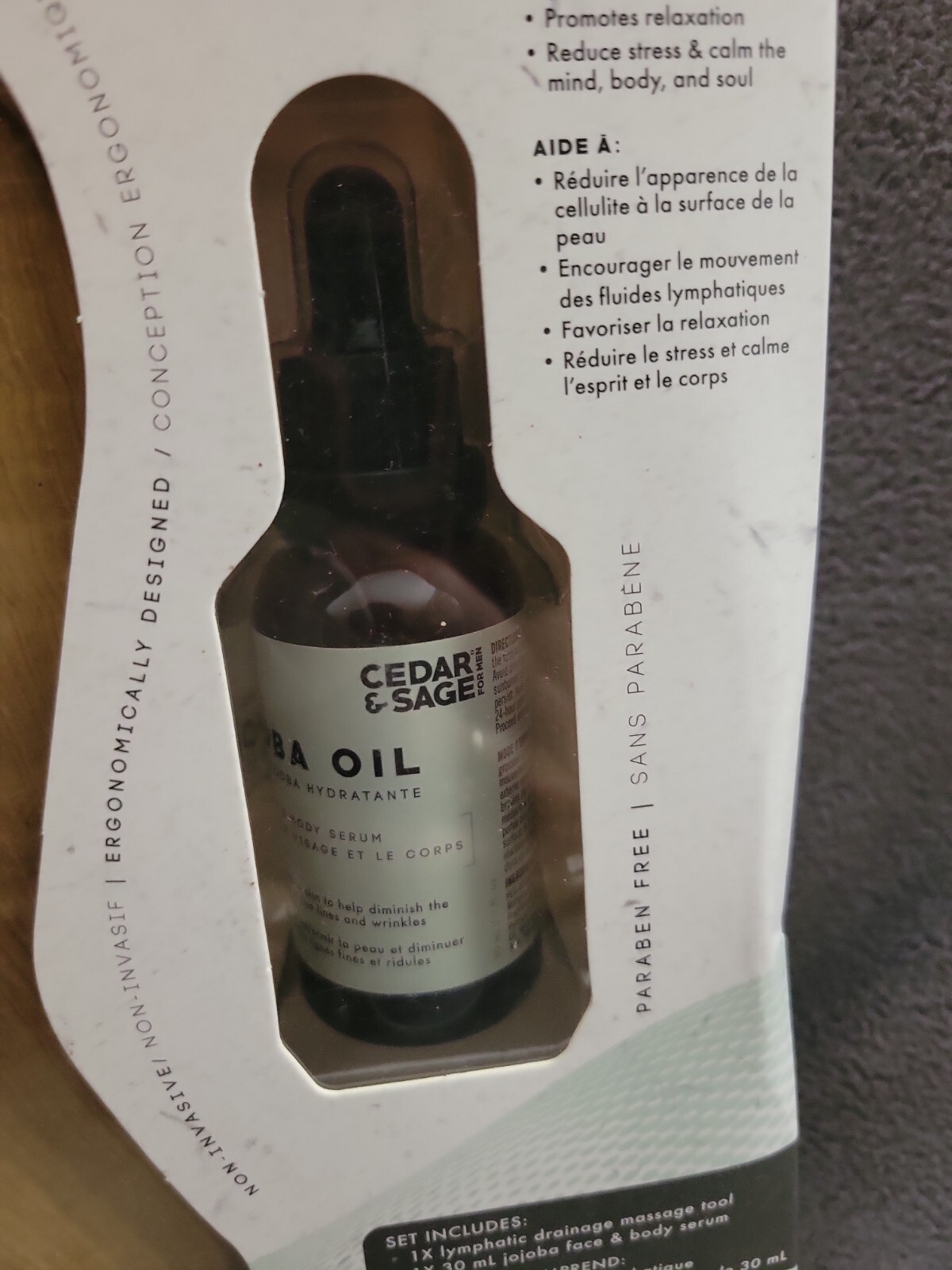 Cedar & Sage Lymphatic Drainage Massage Tool & Serum Set