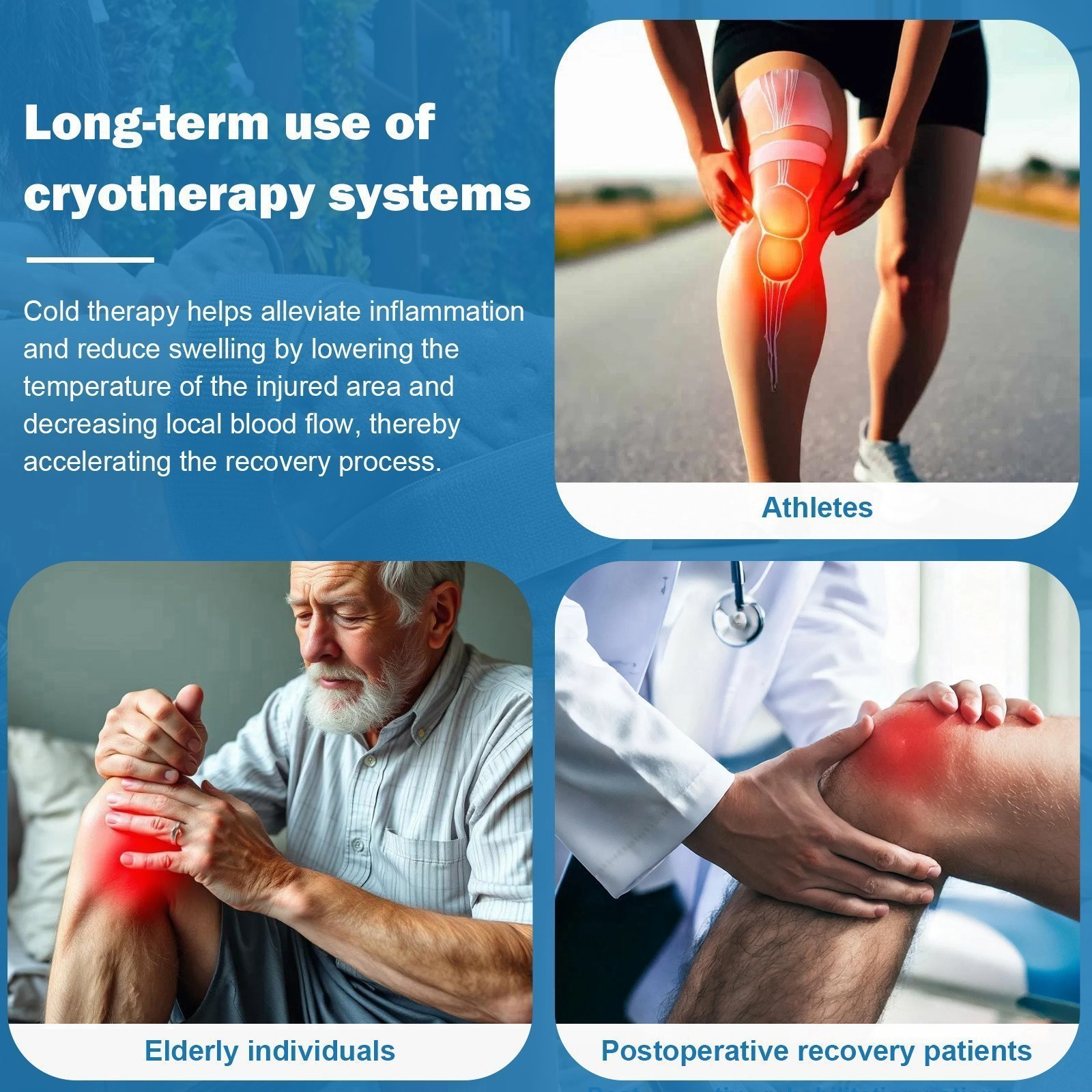 Wireless Knee Massager for Pain Relief with Cold and Compression Ice Therapy