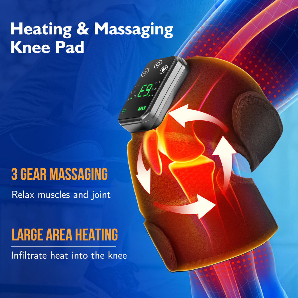 3in1 Knee Shoulder Elbow Massager Cordless Heat & Vibration Therapy Pain Relief