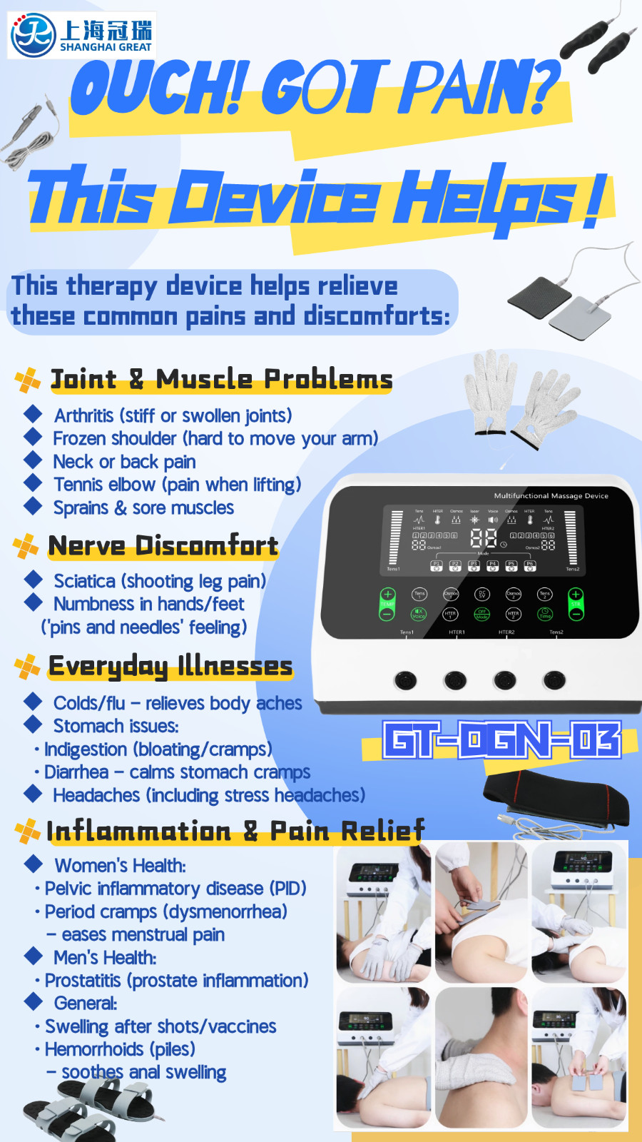 TENS Home Therapy and Rehabilitation Device Massage DDS Device for Therapy Shop