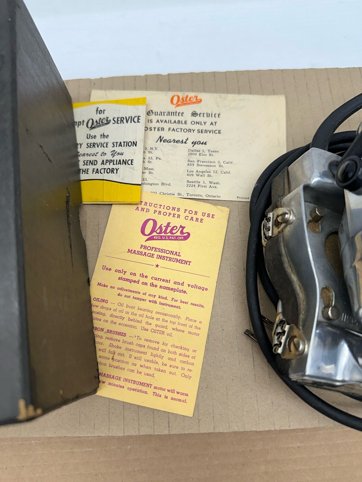 Vintage Oster Scientific Vibrating Massager Model M1 Chrome With Box WORKS