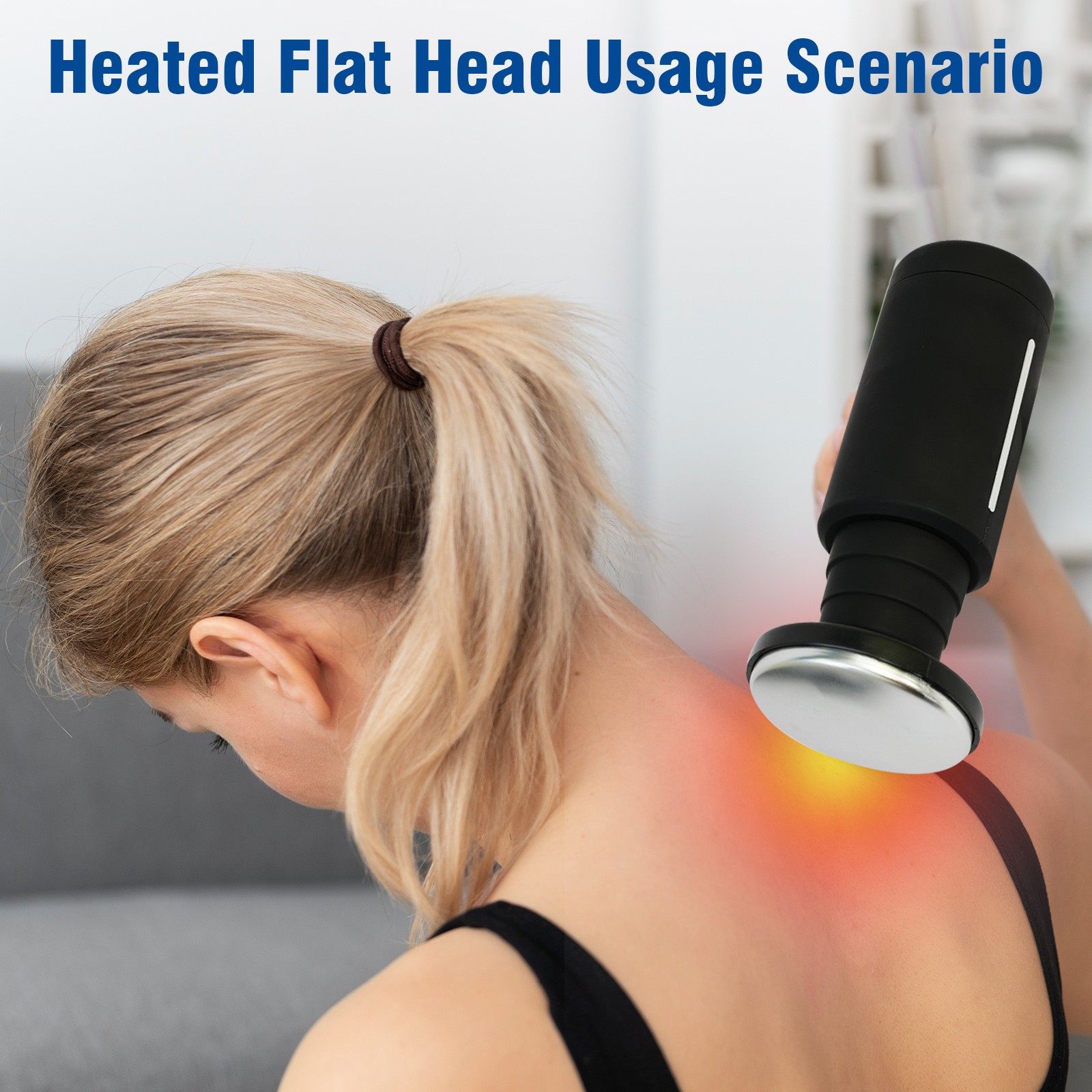 Heat Cold Massage Gun Deep Tissue Percussion Muscle Massager 6 Speed 6 Heads LCD