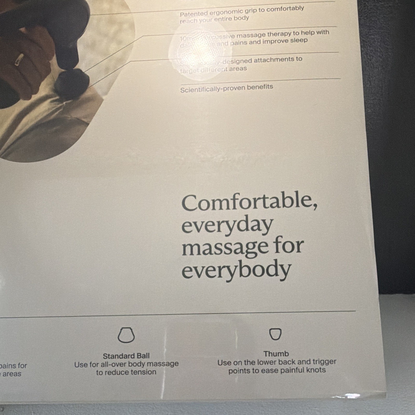 Therabody Theragun Relief Percussive Massage Gun Cordless USB-C Black 3 Heads