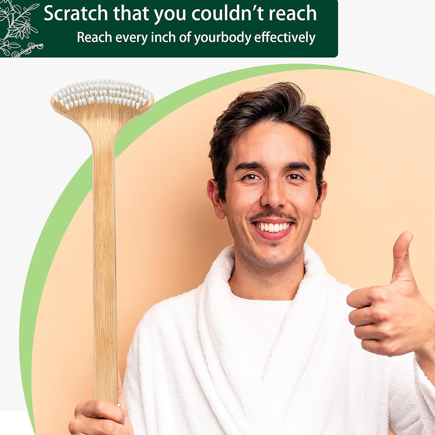 Ergonomic 22» Back Scratcher with Soft Brush Head – Ideal for Sensitive Skin