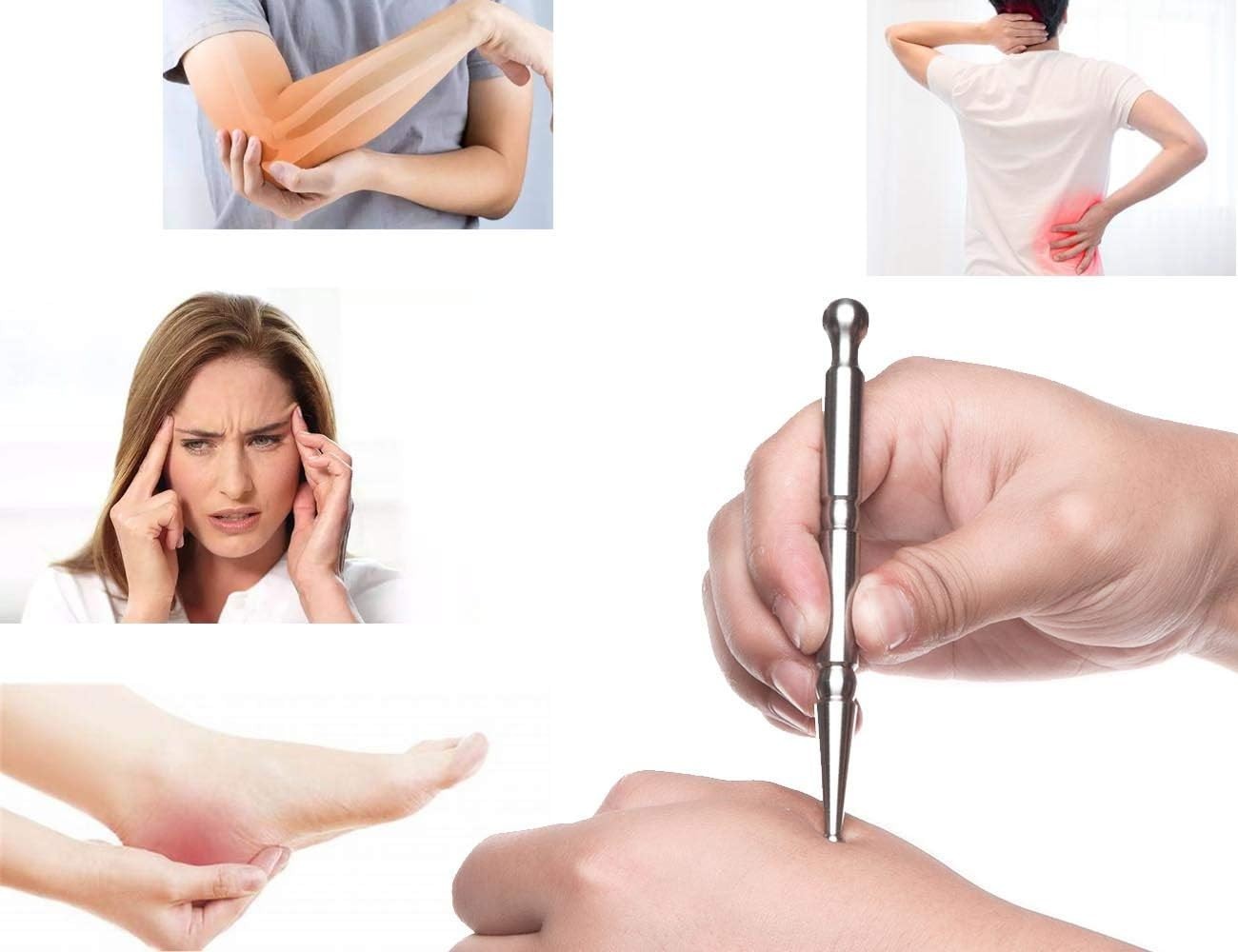 Silver Stainless Steel Acupressure Pen – Effortless Pain Relief and Relaxation