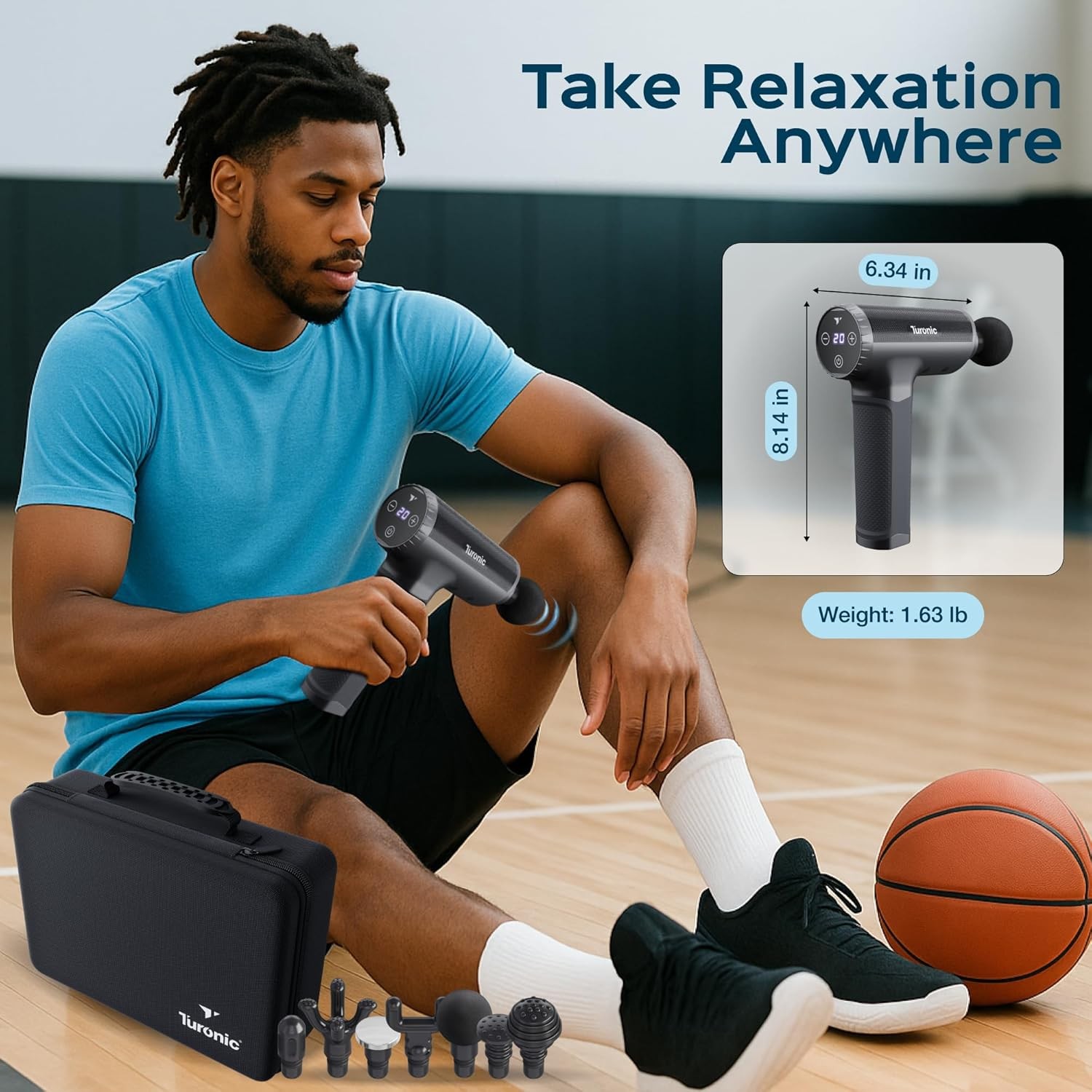 Turonic Professional Handheld Massage Gun – Deep Tissue Percussion Massager