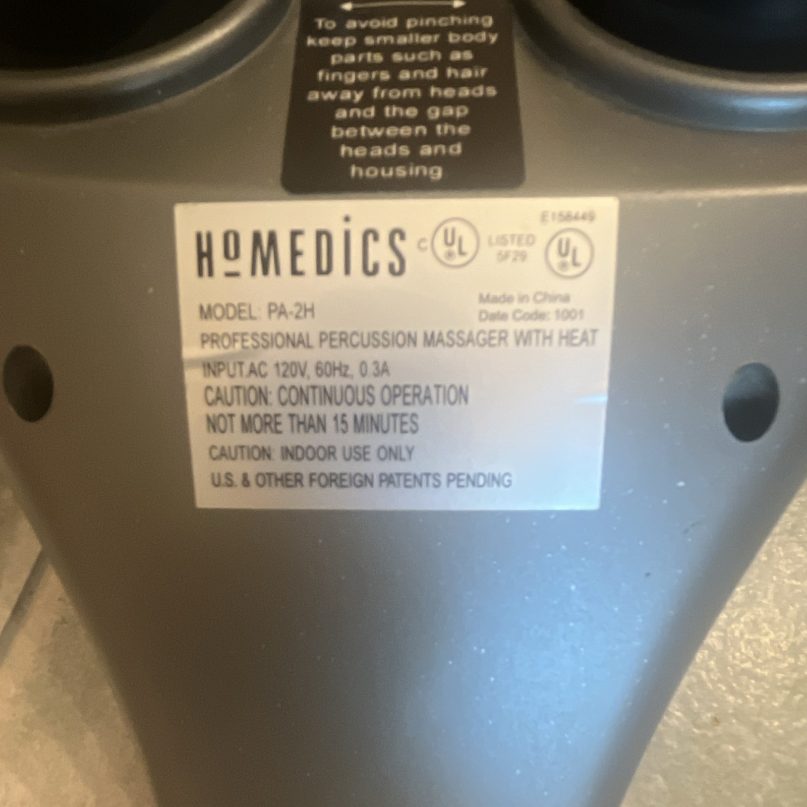 HoMedics PA-2H Percussion Massager w/ Heat, Handheld, Gray/Black