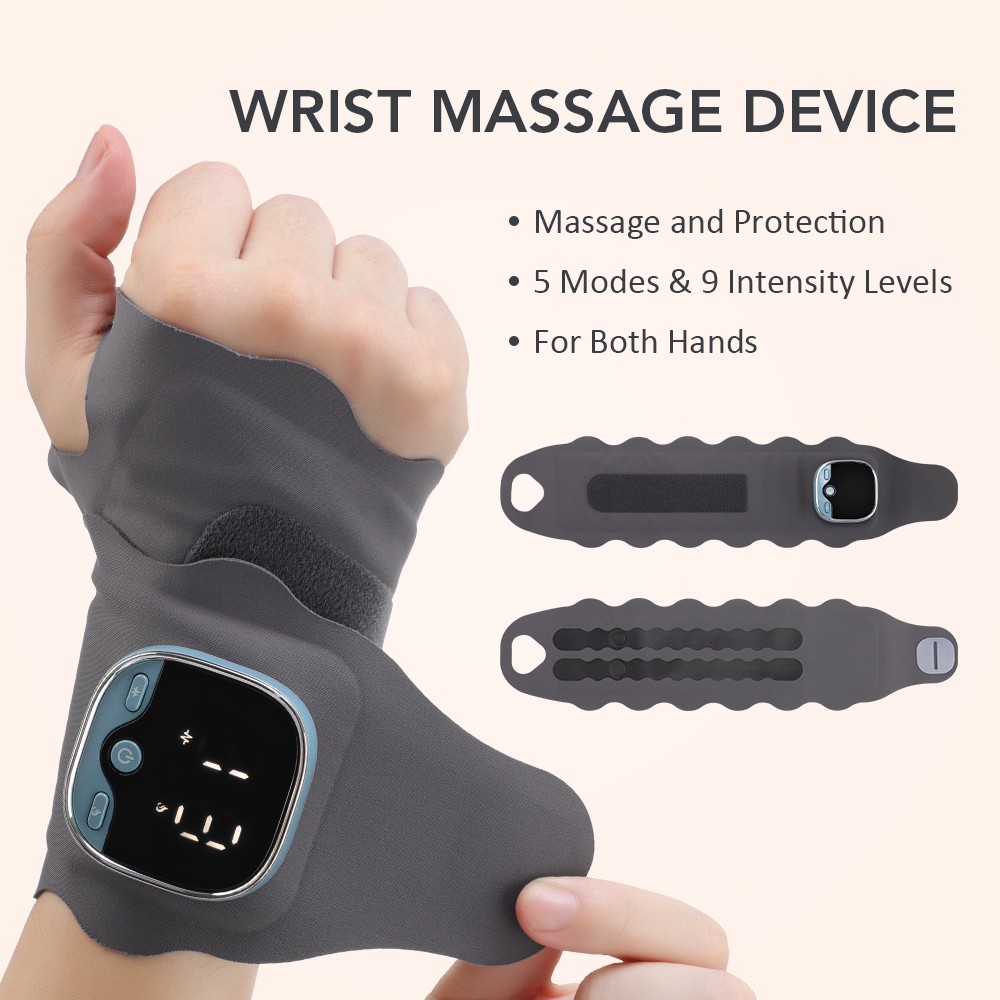 Electric Heated EMS Vibration Wrist Hand Massage Brace Carpal Tunnel Pain Relief