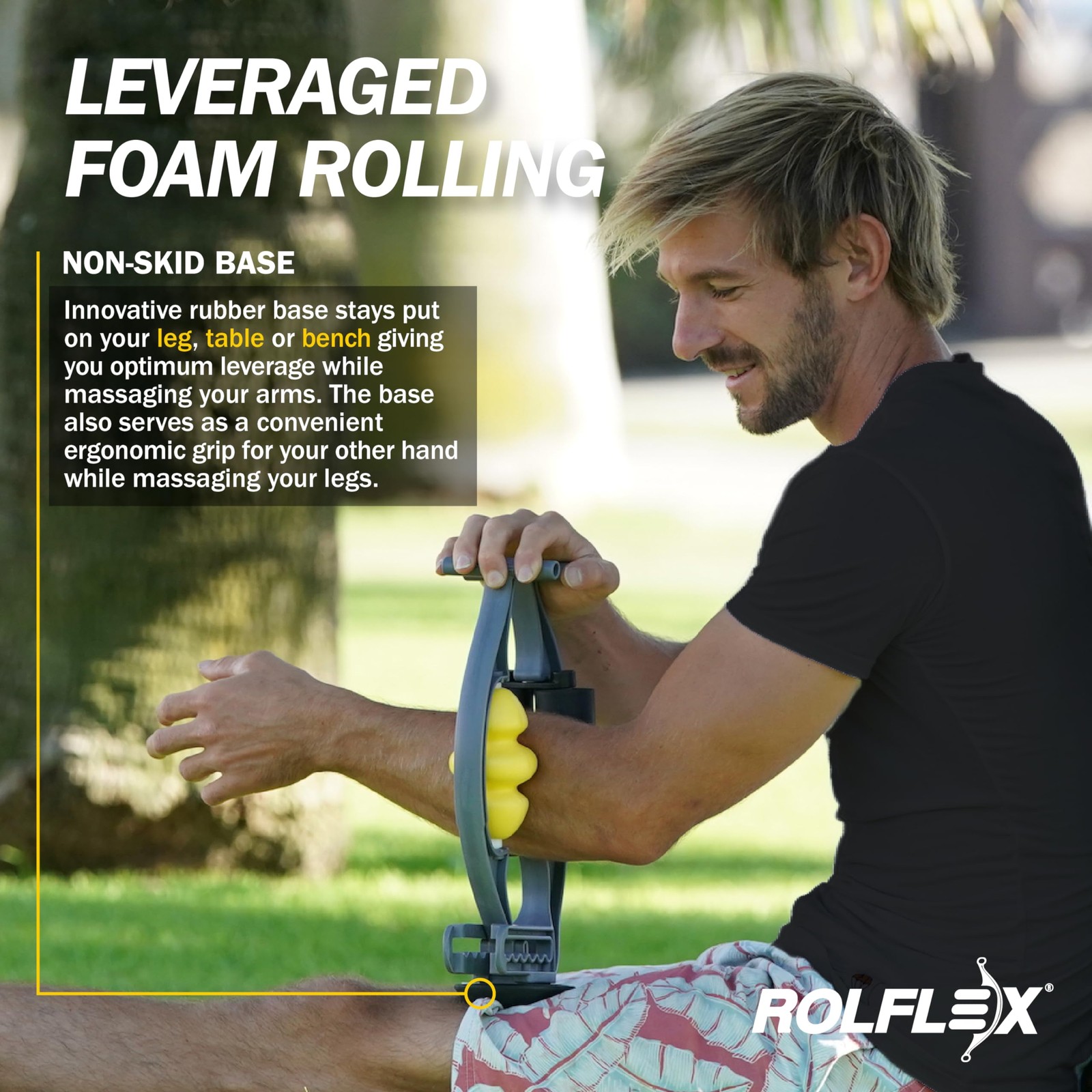 Rolflex Arm & Leg Massager Roller – Muscle 1 Count (Pack of 1), Gray