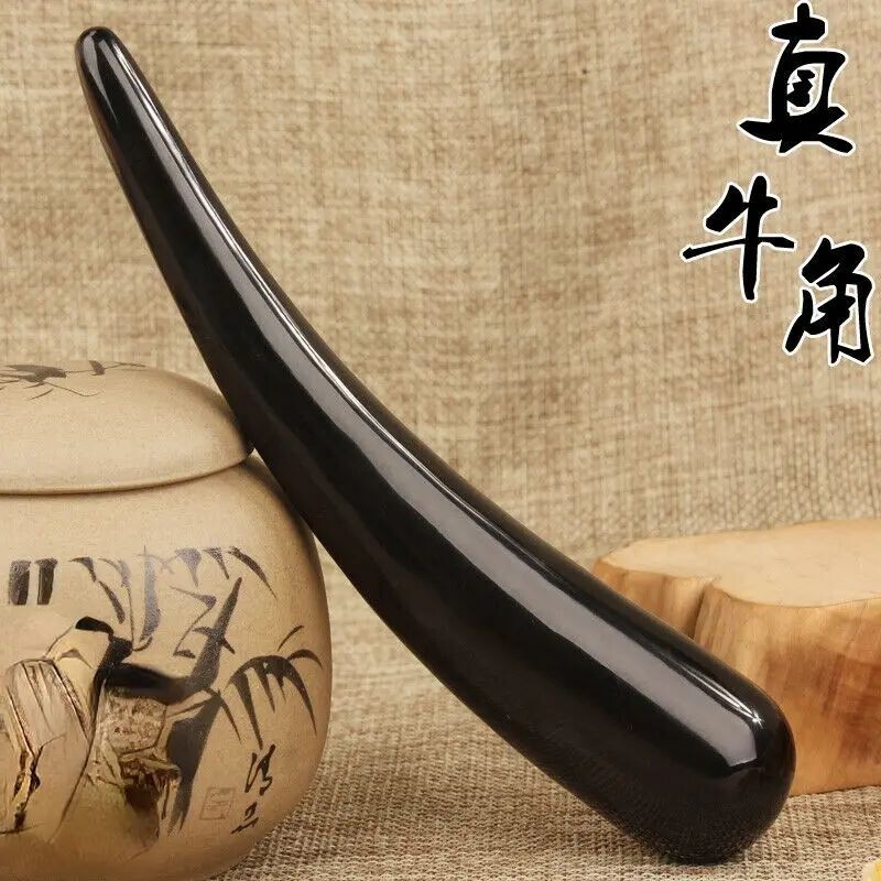 Buffalo Horn Massage Stick Horn Acupoint Therapy Tool Gua Sha Body Pain Relief