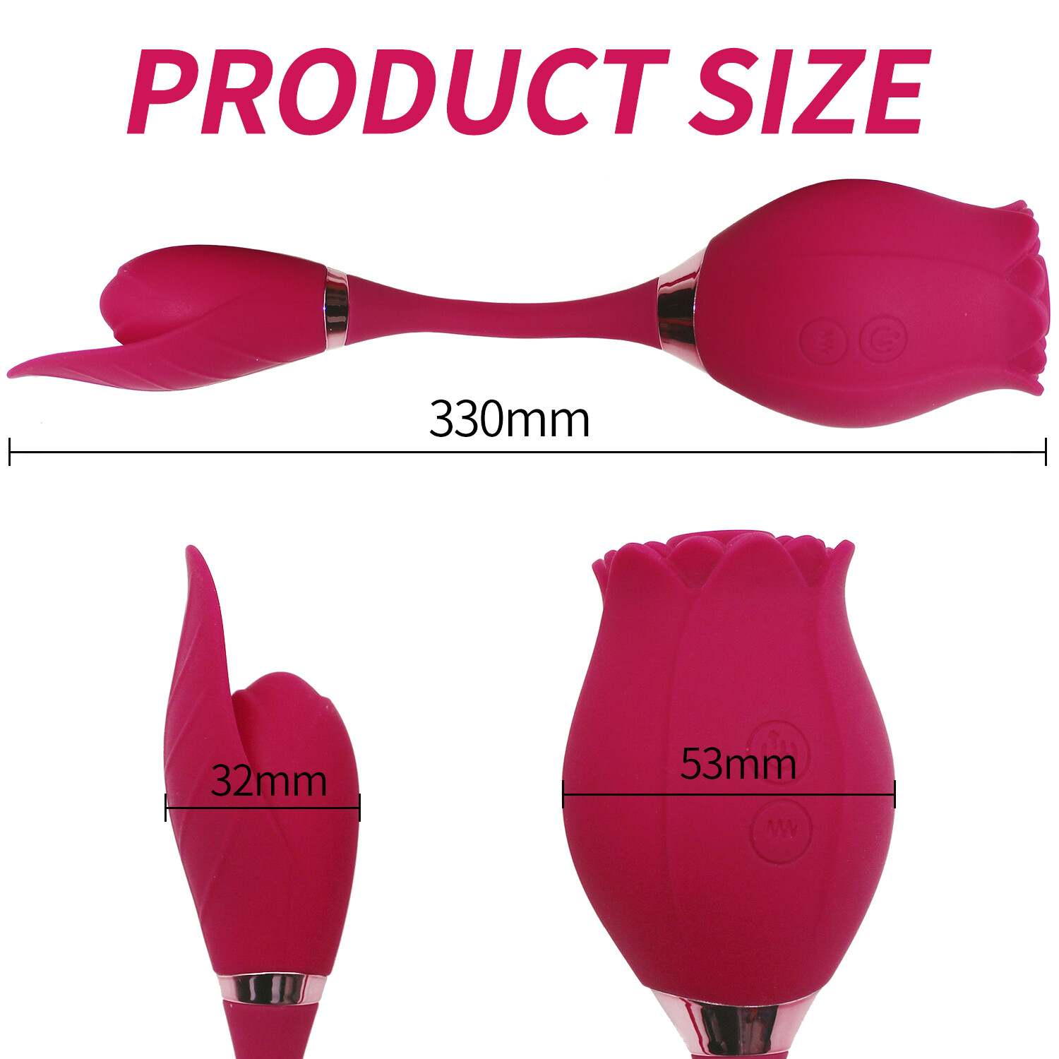 Rose Female Massage 10-Speeds Massager Tongue Double-head Licking Birthday Gifts