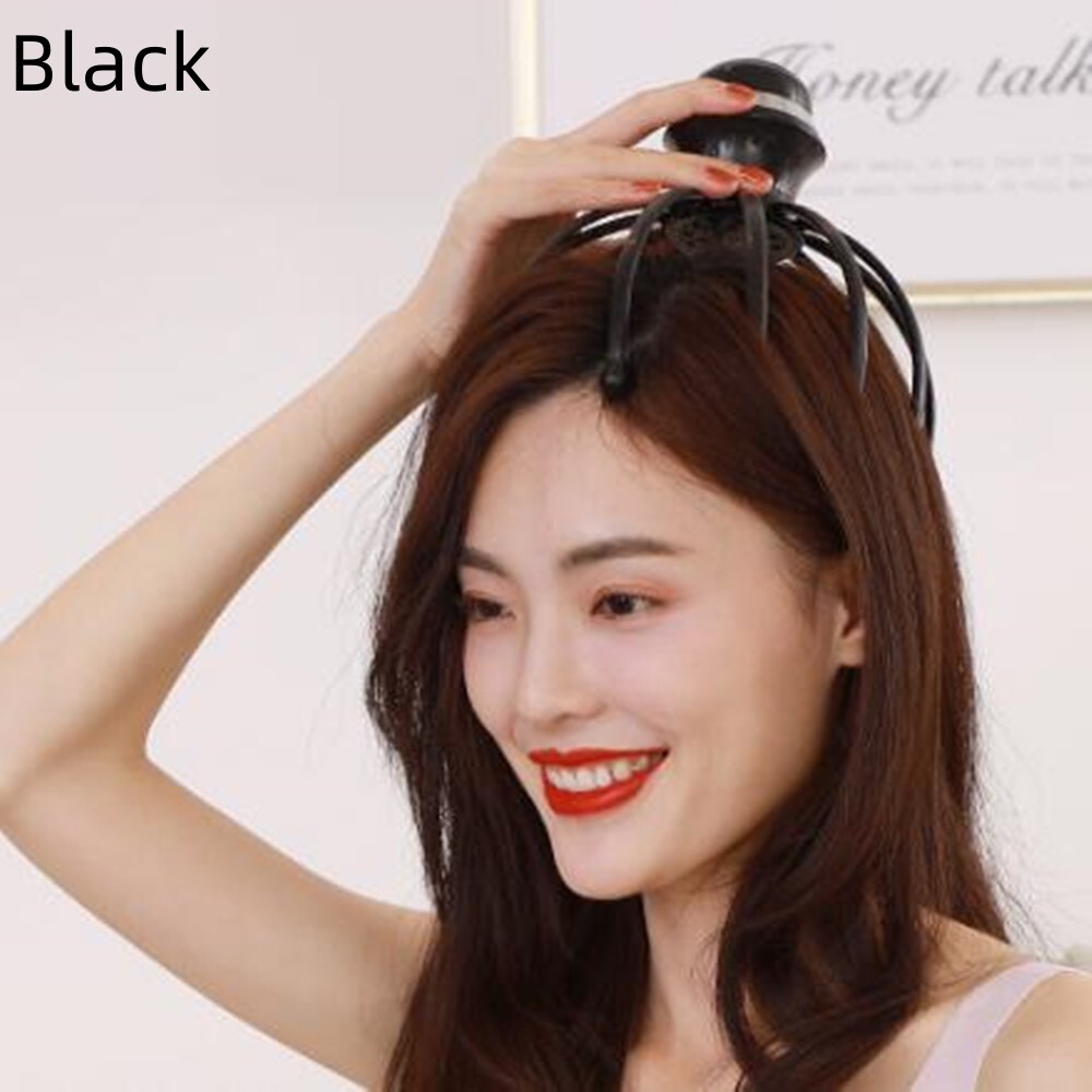Black Electric Head Massager Neck Massage Scalp Relax Calm Stress Relief  3.7V