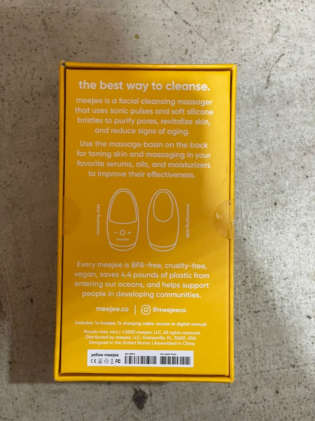 Meejee Silicone Facial Cleanser Brush- Yellow – Free Shipping! New Open Box