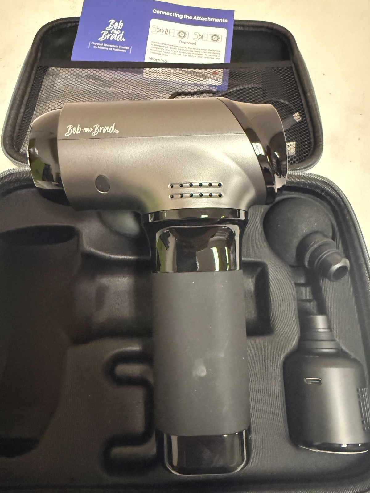 BOB AND BRAD T2 Ultra Massage Gun with Heat and Infrared LED Light, Heated Deep