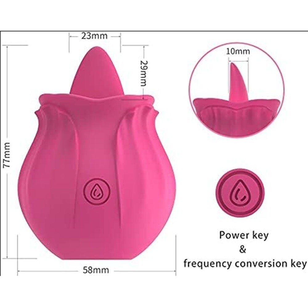 10 Speed Rose Female Anniversary Female Birthday Gifts Massager Tongue Licking