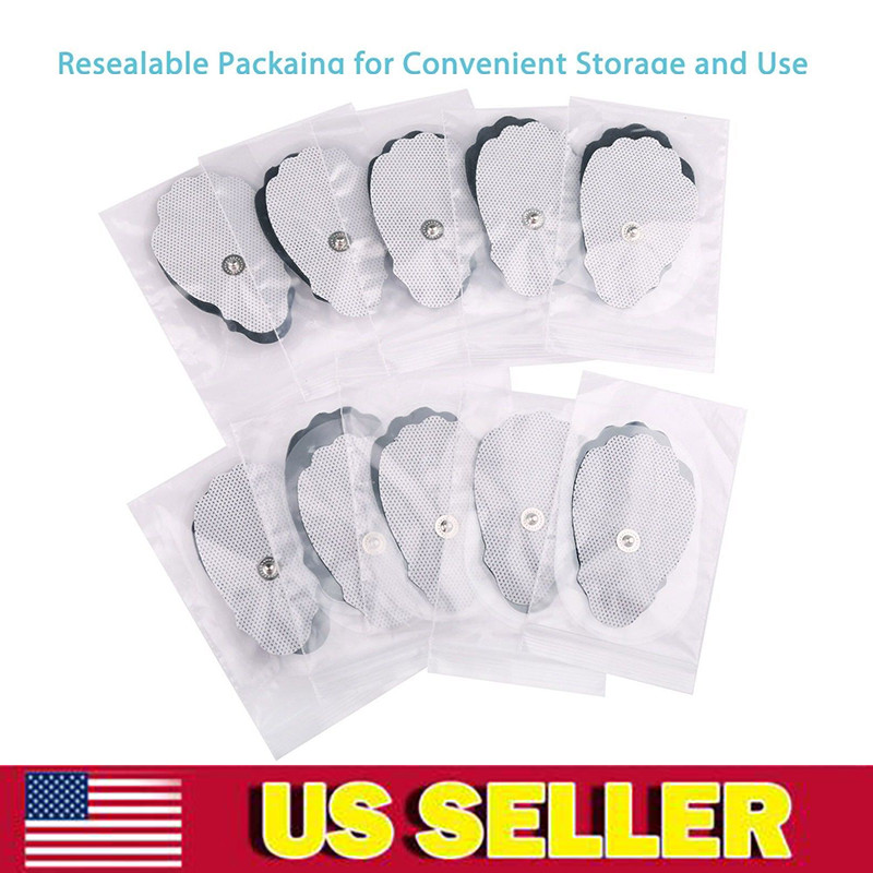 24/48PCS Large Snap On Replacement Electrode Pads For TENS Unit & Pulse Massager