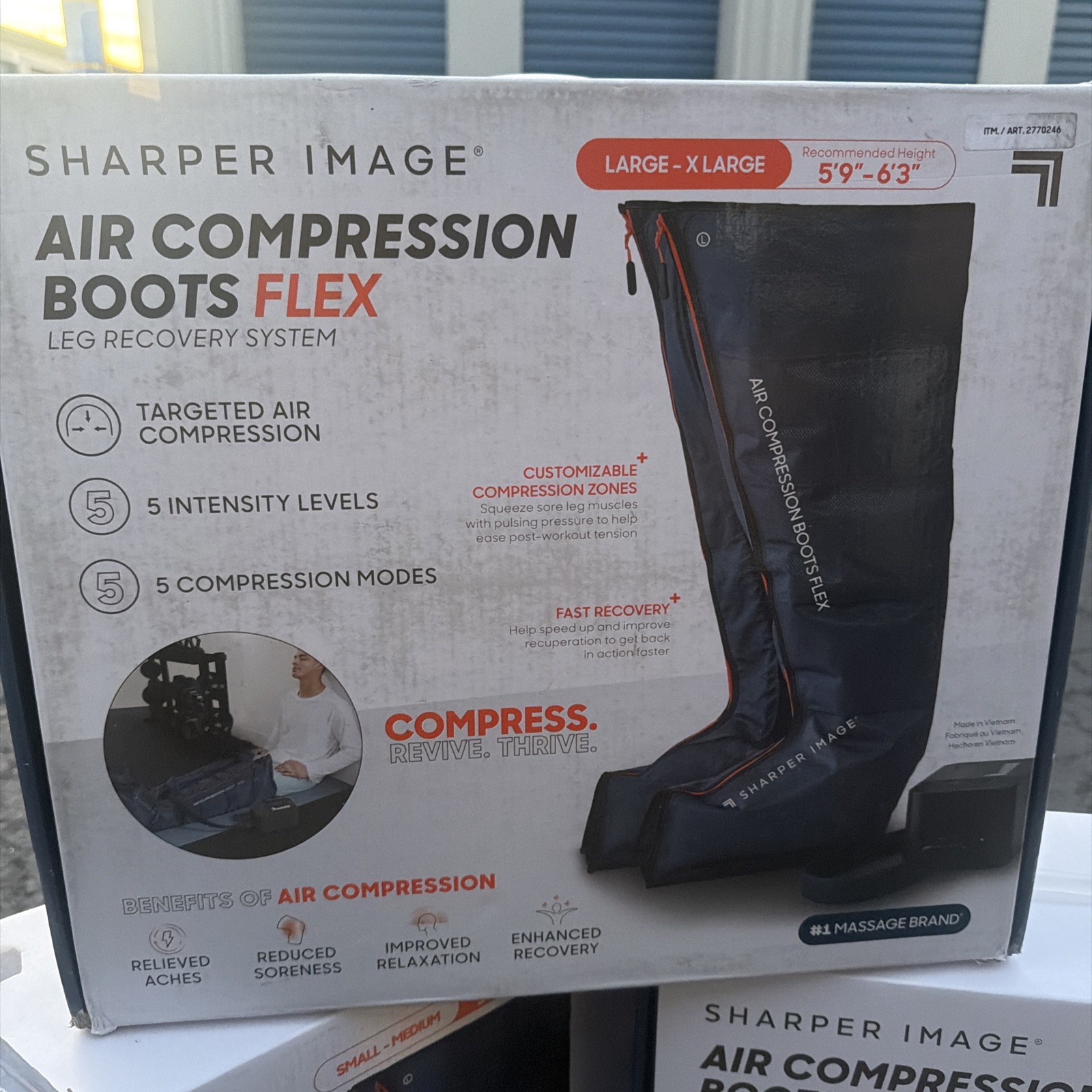 Sharper Image Air Compression Boots Flex Leg Recovery System Large/X-Large
