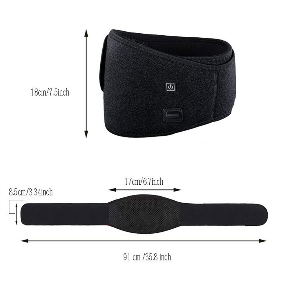 USB Heating Waist Pad for Back Pain Relief 3 Heat Levels Portable Electric Belt.