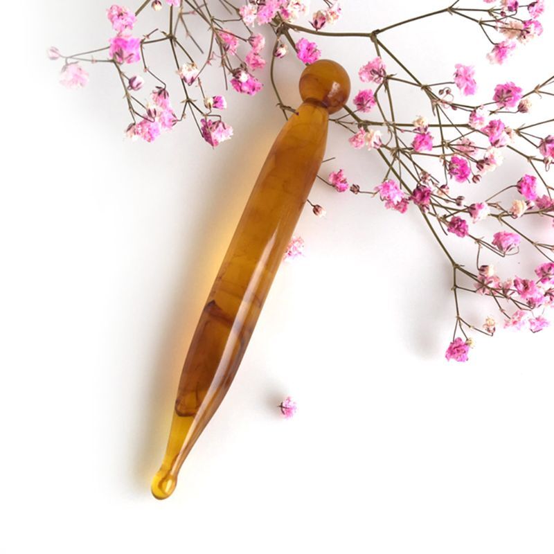 7pcs Natural Resin Amber Massage Scraping for Face Neck Gua Sha Scraper Therapy