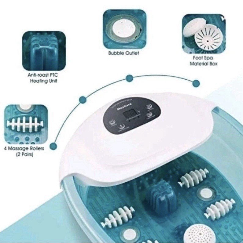 MaxKare Foot Spa Bath Massager with Heat Bubble & Vibration Massage XKAM-SPA16